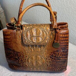 BRAHMIN Cecilia CROCODILE EMBOSSED LEATHER HANDBAG